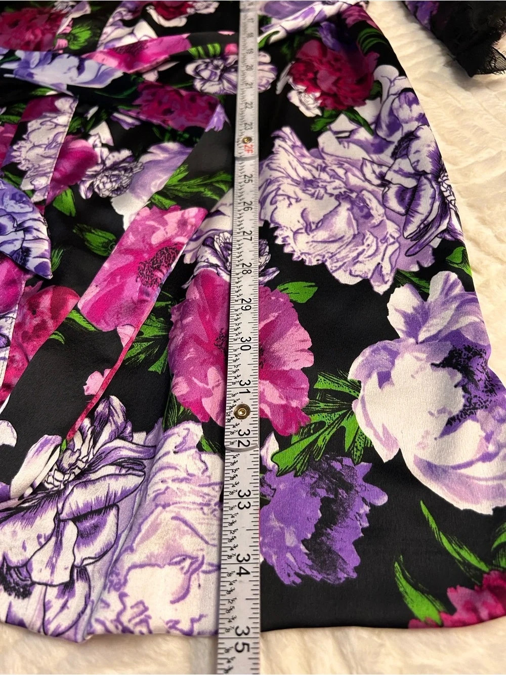 Victoria’s Secret Satin Robe Purple Floral Lace Luxurious